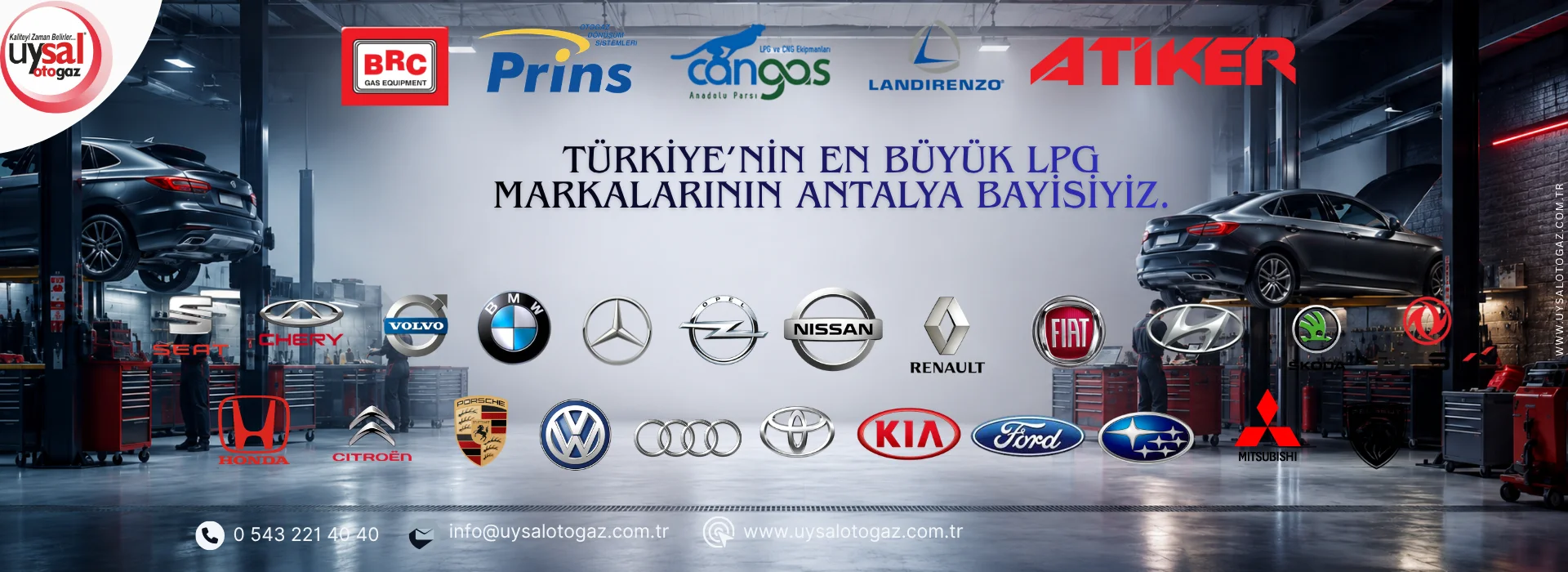 Antalya Uysal Otogaz LPG dönüşüm, montaj ve Tank Değişim Servisi